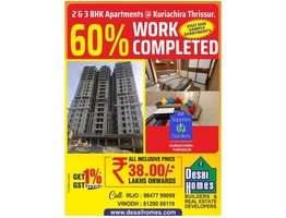 2 & 3 BHK Premium Residential Apartments sale at Thrissur, Kuriachira